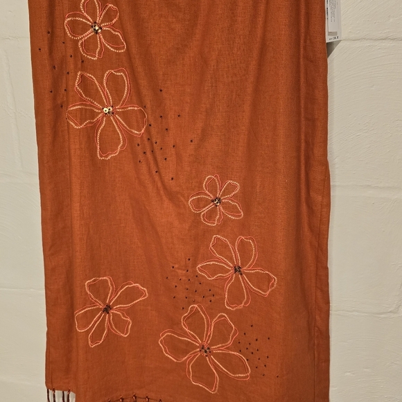 Requirements Orange Floral Midi Skirt - Picture 3 of 11